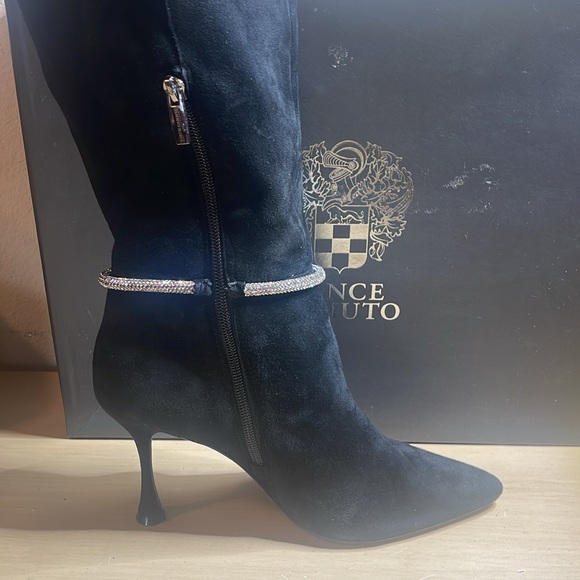 Vince Camuto suede heel boots rhinestones Carlyma sz 8.5 FINAL - Picture 12 of 17